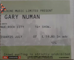 Nottiningham Rock City Ticket 2007